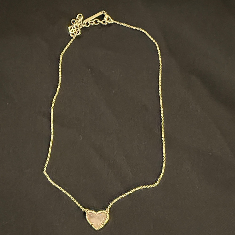 Kendra Scott Rose Quartz Ari Heart Pendant Necklace